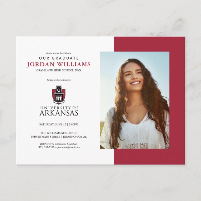 University of Arkansas Official Logo Announcement Postcard (Front)