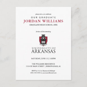 University of Arkansas Official Logo Announcement Postcard