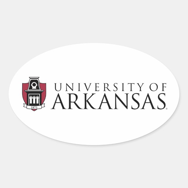 University of Arkansas Official Logo Oval Sticker (Front)