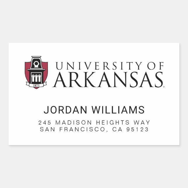 University of Arkansas Official Logo Rectangular Sticker (Front)