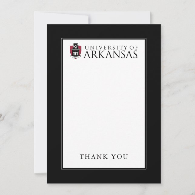 University of Arkansas Official Logo | Thank You (Front)