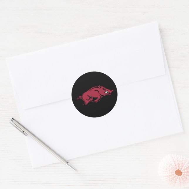 University of Arkansas Razorbacks Logo Classic Round Sticker (Envelope)