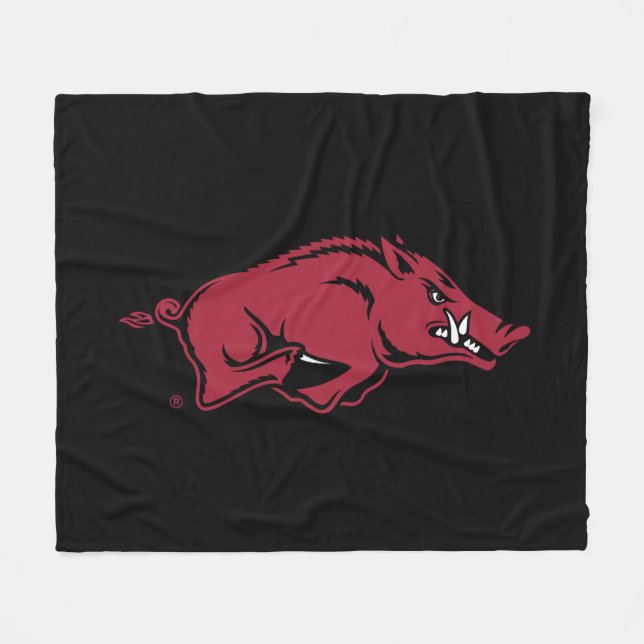 University of Arkansas Razorbacks Logo Fleece Blanket (Front (Horizontal))