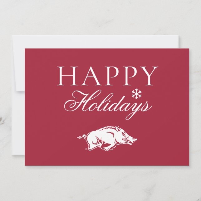 University of Arkansas Razorbacks Logo Holiday Card (Front)