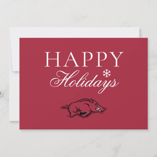 University of Arkansas Razorbacks Logo Holiday Card (Front)