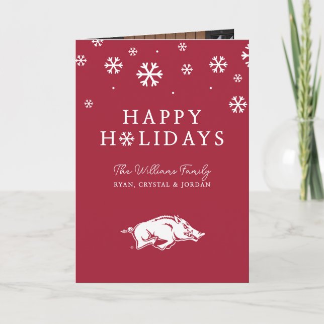 University of Arkansas Razorbacks Logo Holiday Card (Front)