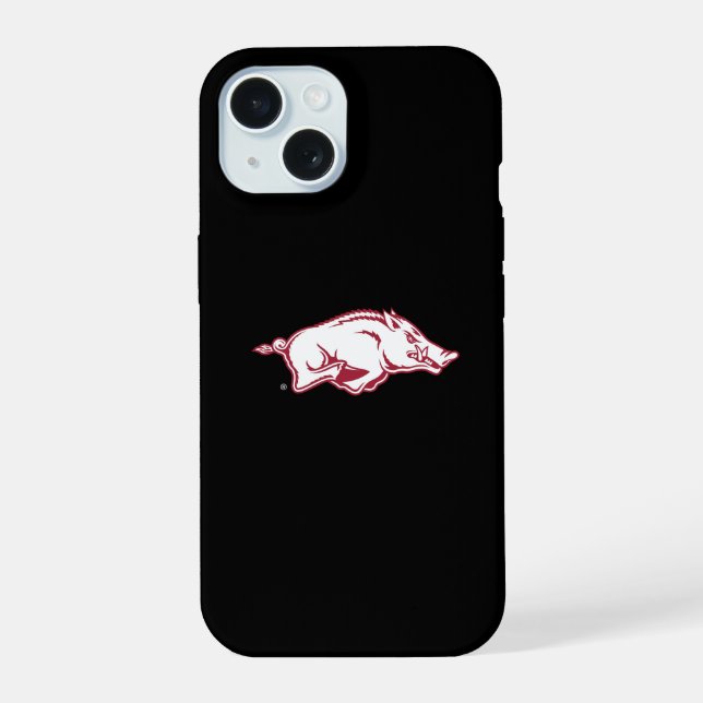 University of Arkansas Razorbacks Logo iPhone 15 Case (Back)