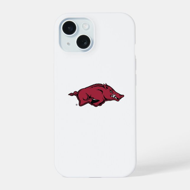 University of Arkansas Razorbacks Logo iPhone 15 Case (Back)