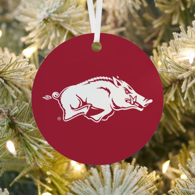 University of Arkansas Razorbacks Logo Metal Ornament (Insitu)