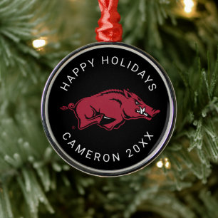 University of Arkansas Razorbacks Logo Metal Ornament