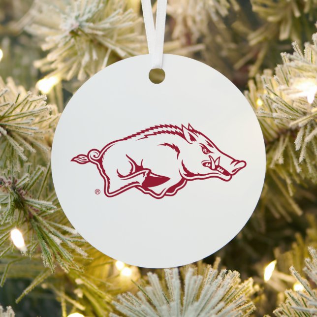 University of Arkansas Razorbacks Logo Metal Ornament (Insitu)