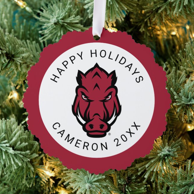 University of Arkansas Razorbacks Logo Ornament Card (Insitu (Tree))