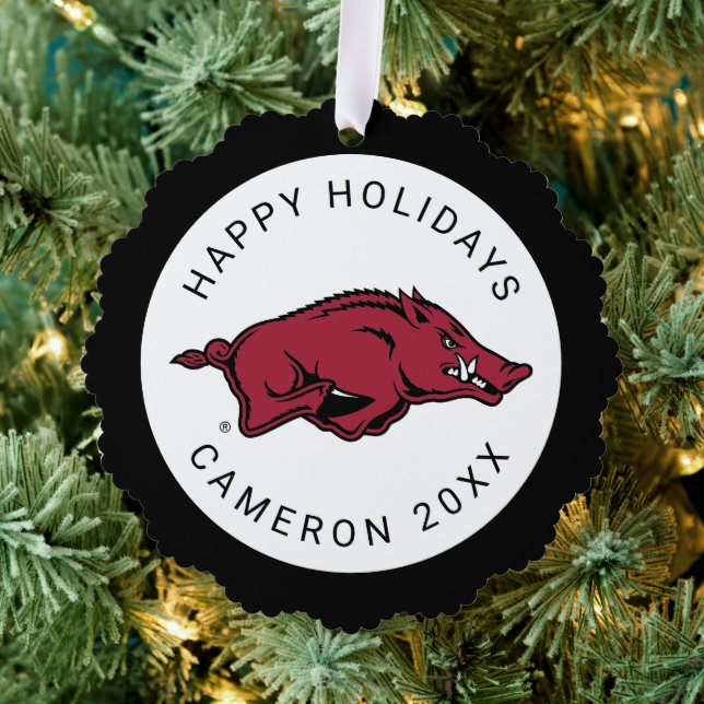 University of Arkansas Razorbacks Logo Ornament Card (Insitu (Tree))