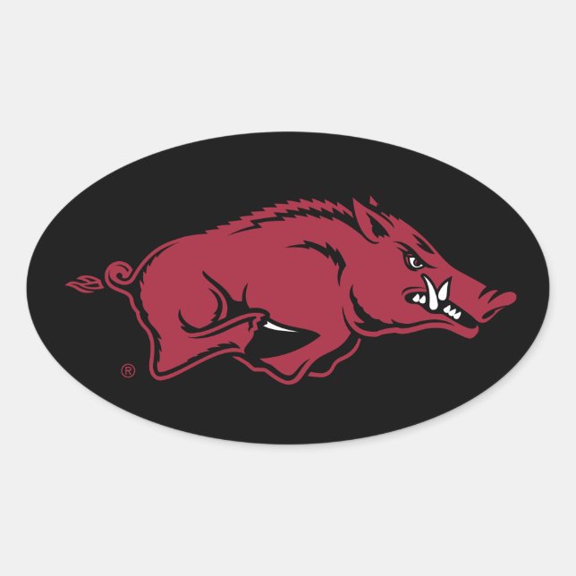 University of Arkansas Razorbacks Logo Oval Sticker (Front)