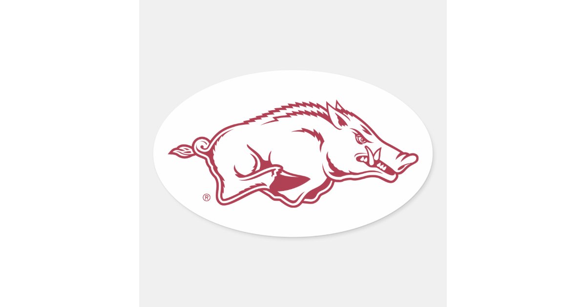 Allen Engineering Razorbacks Rider Sticker University of Arkansas Razorbacks Logo Oval Sticker | Zazzle