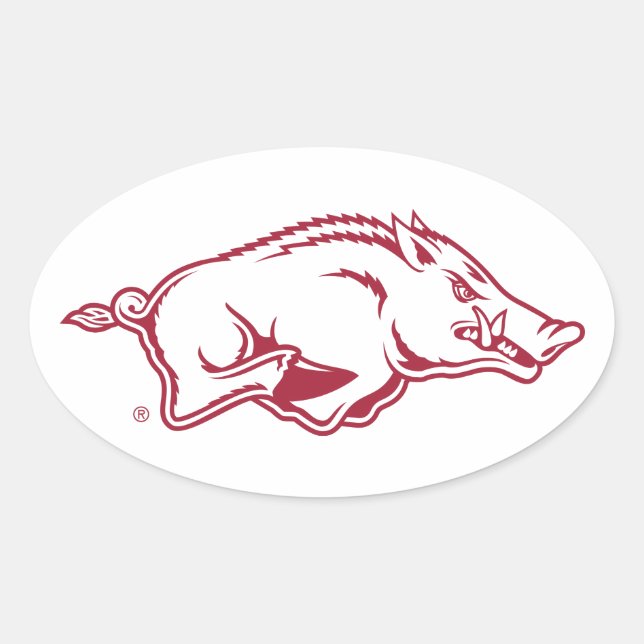 University of Arkansas Razorbacks Logo Oval Sticker (Front)