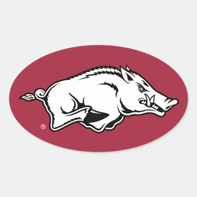 Uark Razorbacks Icon University of Arkansas Razorbacks Logo Oval Sticker | Zazzle