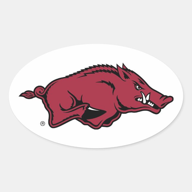 University of Arkansas Razorbacks Logo Oval Sticker (Front)
