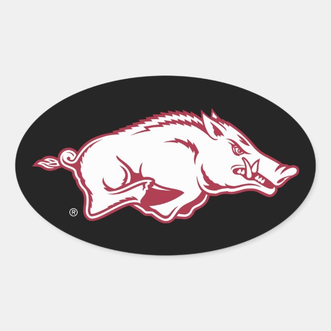 University of Arkansas Razorbacks Logo Oval Sticker (Front)