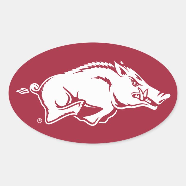 University of Arkansas Razorbacks Logo Oval Sticker (Front)