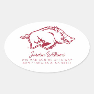 University of Arkansas Razorbacks Logo Oval Sticker