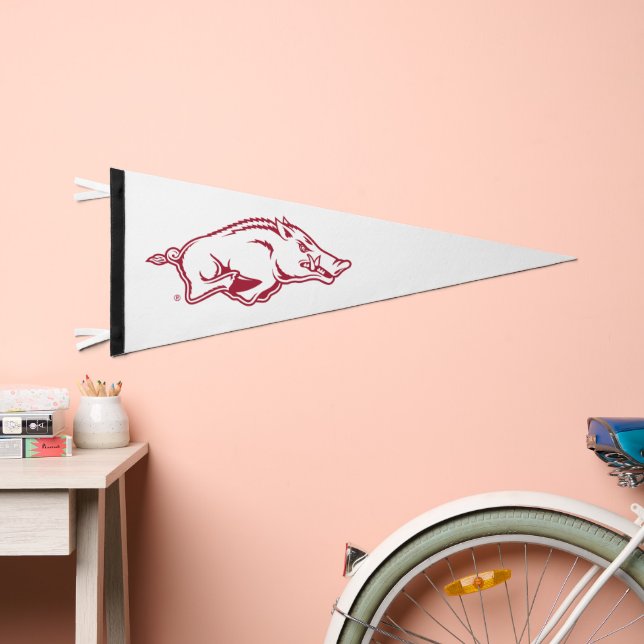 University of Arkansas Razorbacks Logo Pennant Flag (Front)