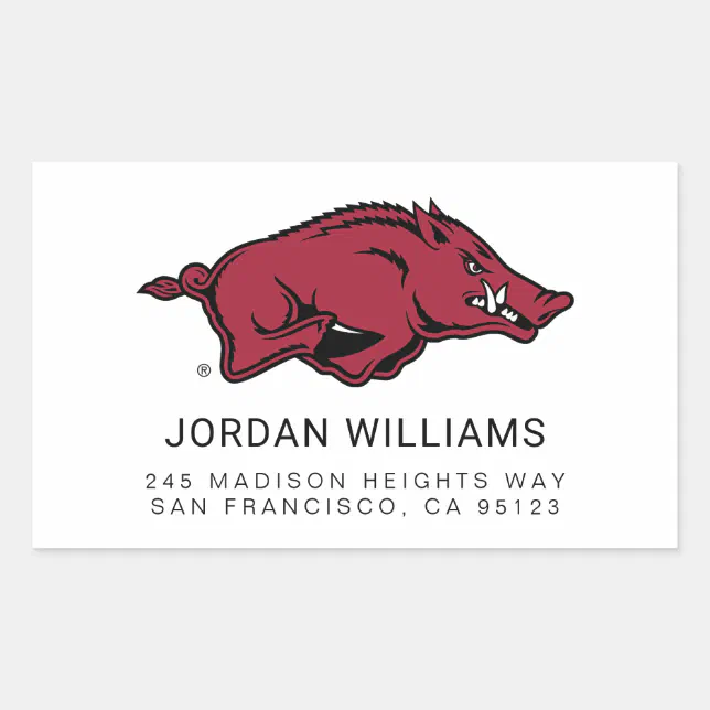 University of Arkansas Razorbacks Logo Rectangular Sticker | Zazzle