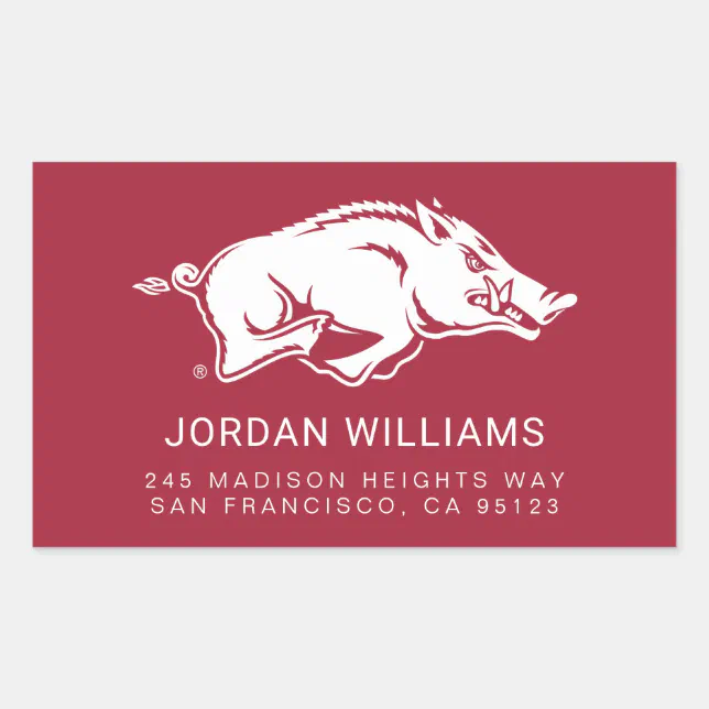 University of Arkansas Razorbacks Logo Rectangular Sticker | Zazzle
