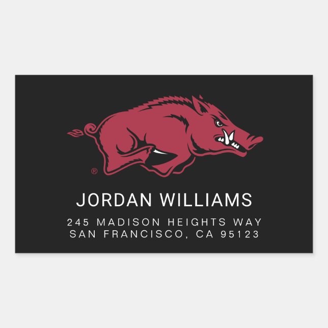 University of Arkansas Razorbacks Logo Rectangular Sticker (Front)