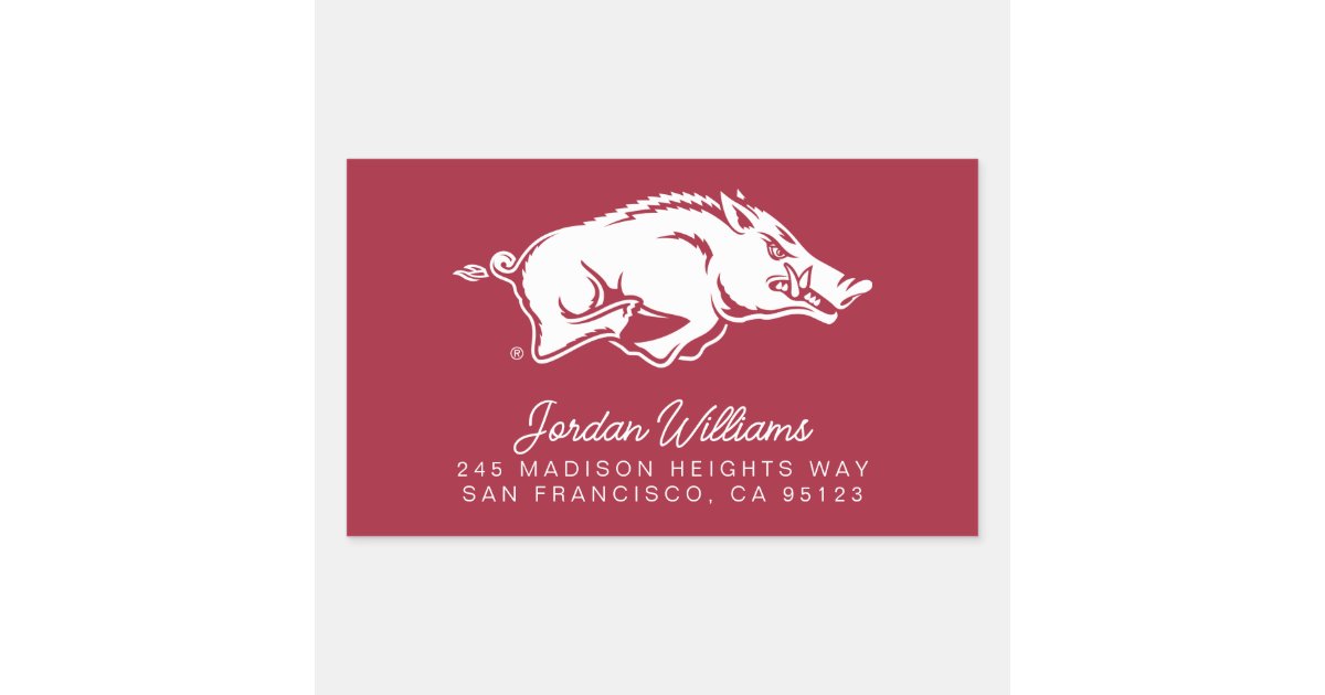 Allen Engineering Razorbacks Rider Sticker University of Arkansas Razorbacks Logo Rectangular Sticker | Zazzle