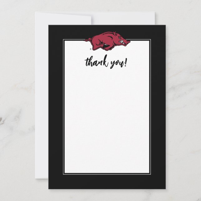 University of Arkansas Razorbacks Logo | Thank You (Front)