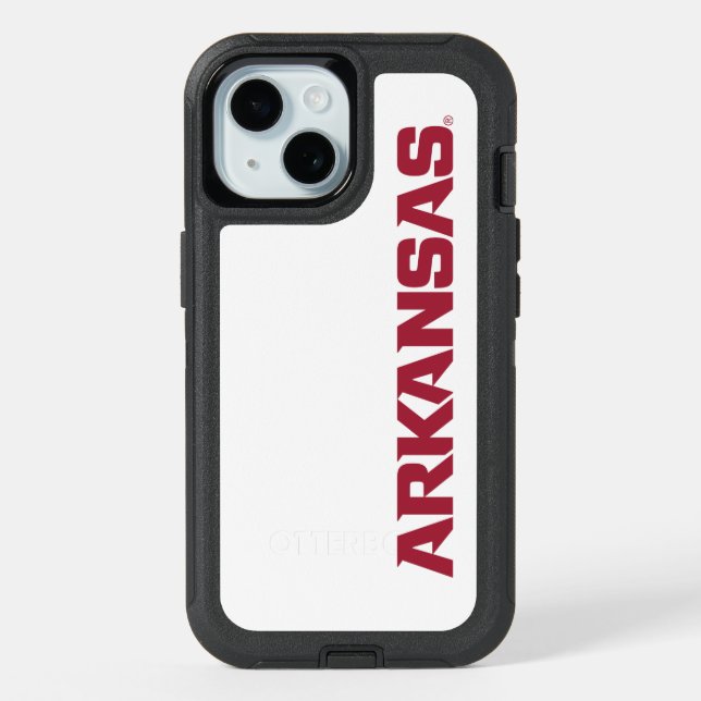 University of Arkansas Wordmark Logo iPhone 15 Case (Back)