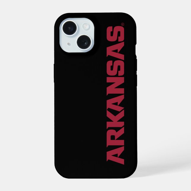 University of Arkansas Wordmark Logo iPhone 15 Case (Back)