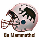 University of Beringia Football Cutout<br><div class="desc">A representation of the mythical University of Beringia's, established 20000 BCE, iconic primitive Woolly Mammoth mascot on a football helmet along with text reading, "BERINGIA." Customizable text reading, "Go Mammoths!" also appears. You may change both the font and text color. Beringia is the name given to the Bering land bridge...</div>