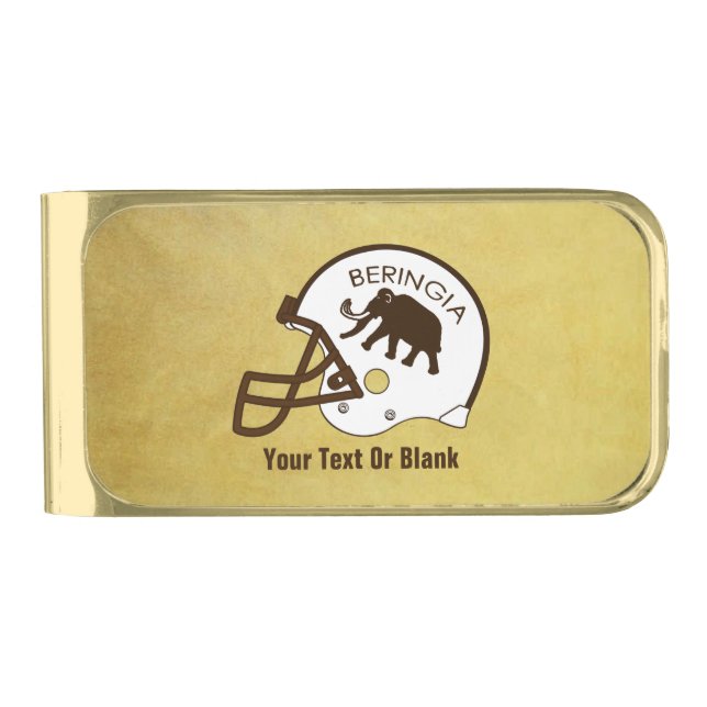 University of Beringia Football Gold Finish Money Clip (Front)