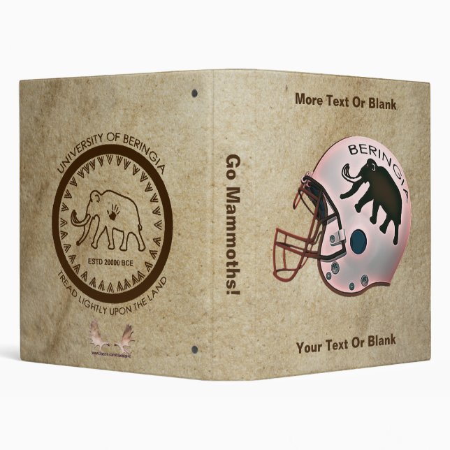 University of Beringia Football Helmet 3 Ring Binder (Background)