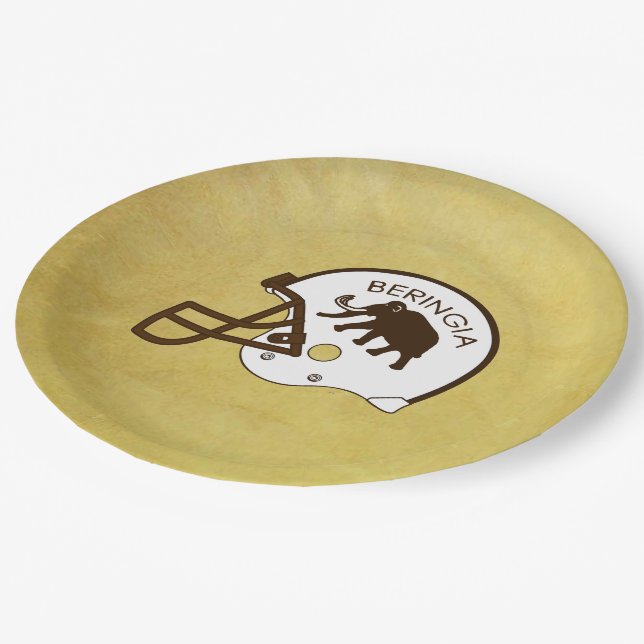 University of Beringia Football Helmet Paper Plates (Angled)