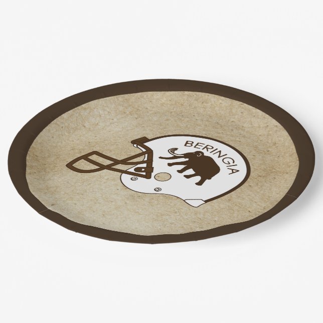 University of Beringia Football Helmet Paper Plates (Angled)