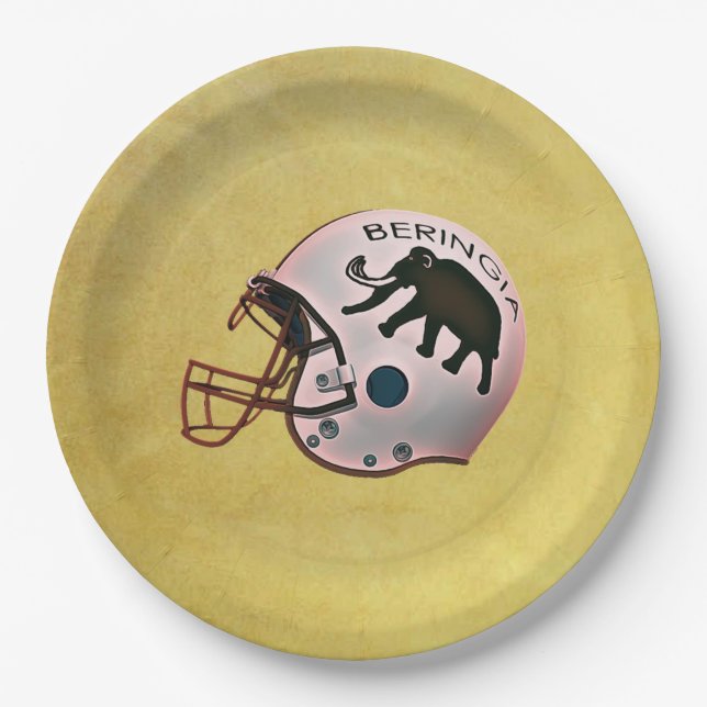 University of Beringia Football Helmet Paper Plates (Front)