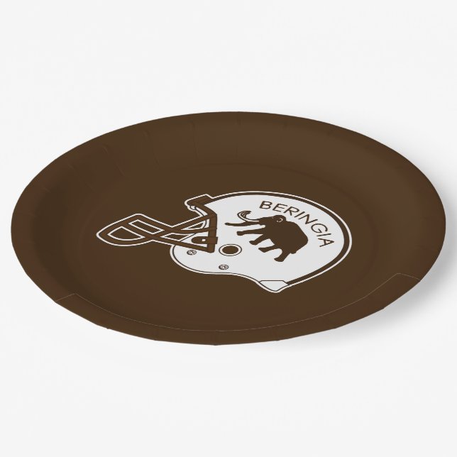 University of Beringia Football Helmet Paper Plates (Angled)