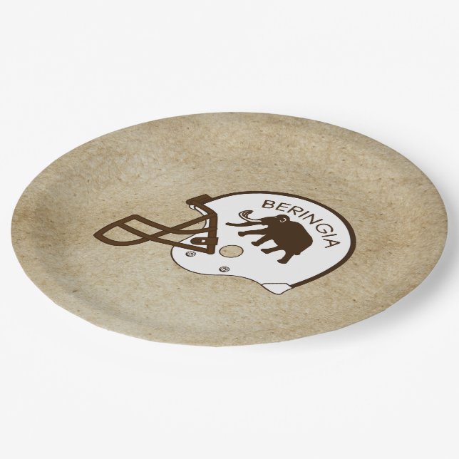 University of Beringia Football Helmet Paper Plates (Angled)