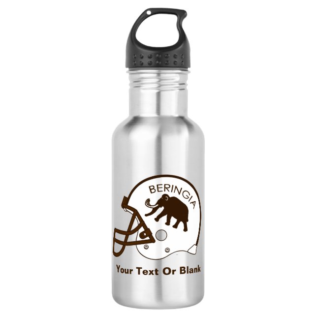 University of Beringia Football Helmet Water Bottle (Front)