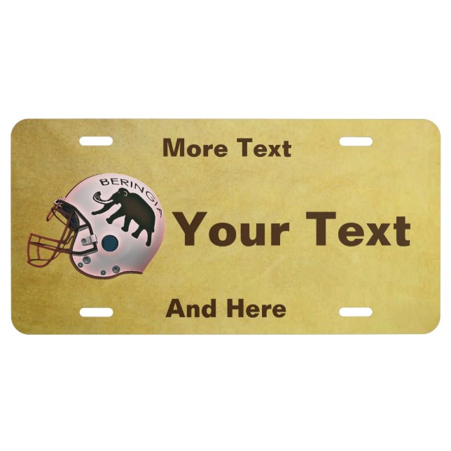 University of Beringia Football License Plate (Front)