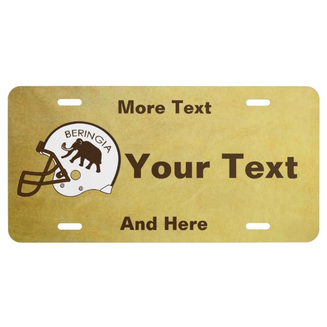 University of Beringia Football License Plate (Front)