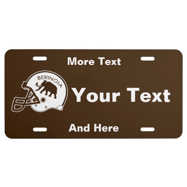 University of Beringia Football License Plate (Front)