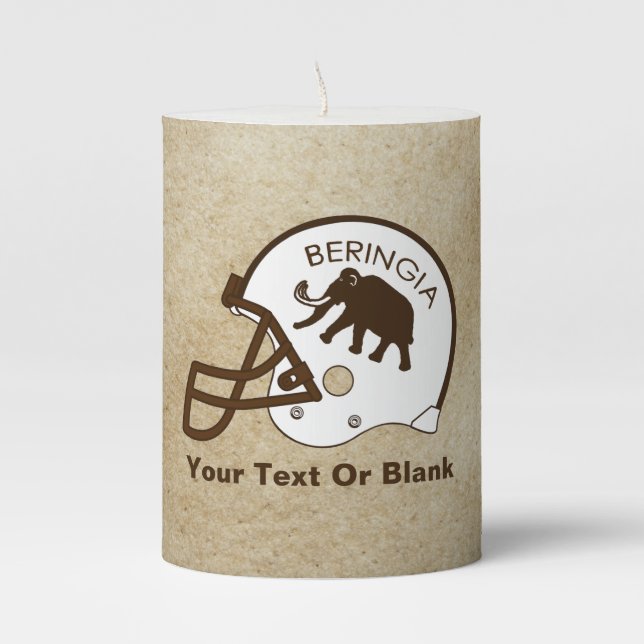 University of Beringia Football Pillar Candle (Front)