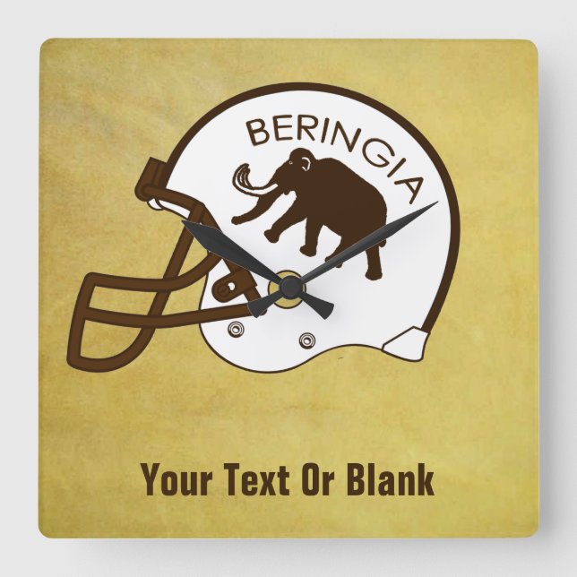 University of Beringia Mammoth Helmet Square Wall Clock (Front)
