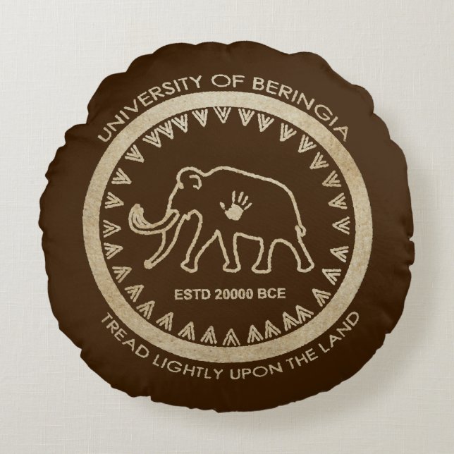 University of Beringia Mammoth Round Pillow (Front)