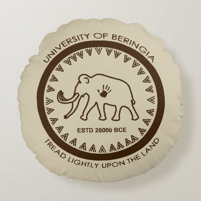 University of Beringia Mammoth Round Pillow (Front)