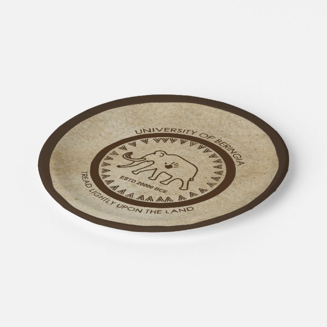 University of Beringia Mammoth Seal Paper Plates (Angled)